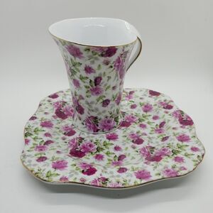 Jay and Sons Cup and Plate Purple and lavender Roses So Pretty See!
